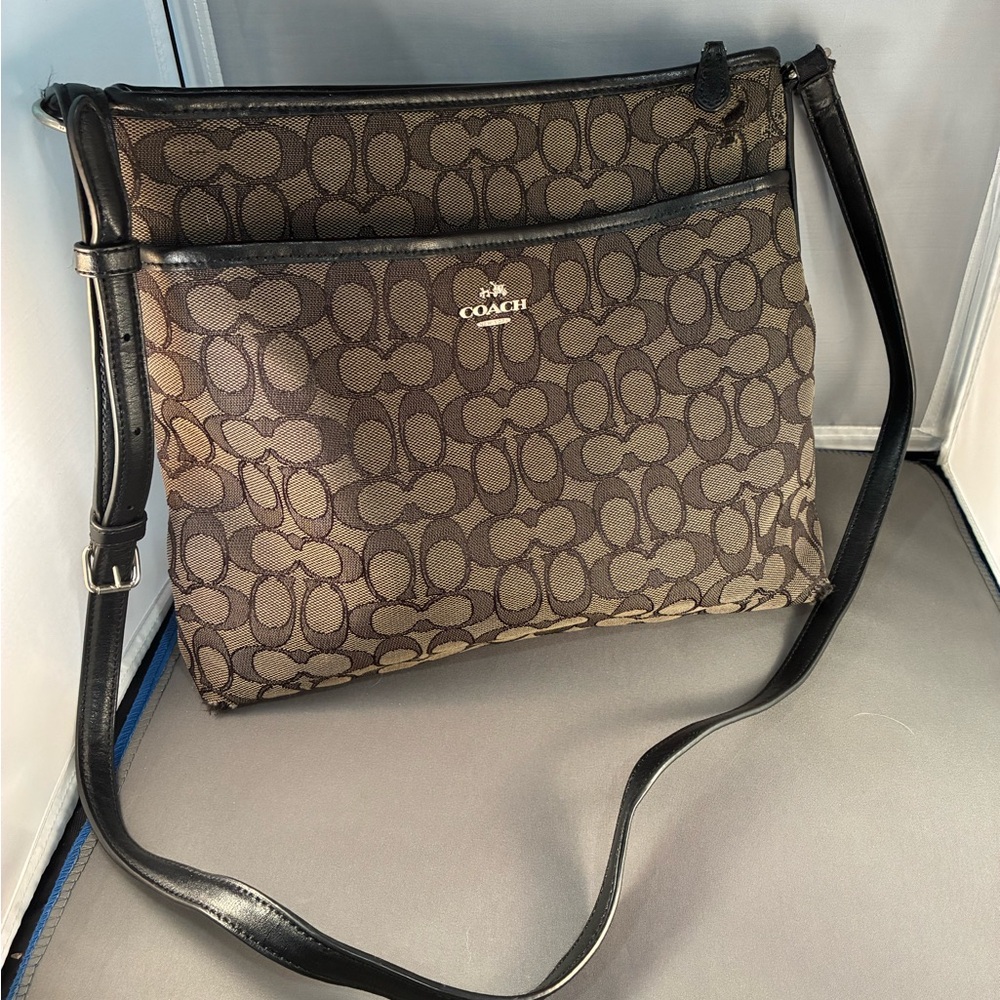 Coach Smokey Black Crossbody Messenger Bag